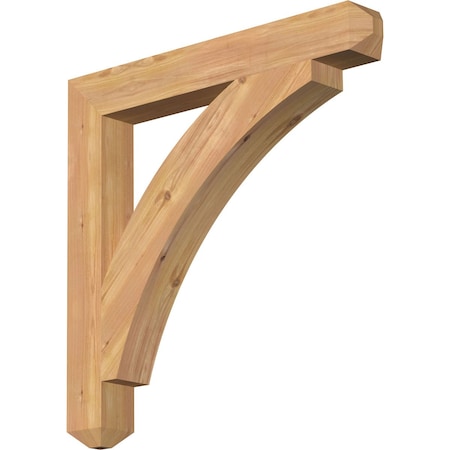Ekena Millwork Thorton Craftsman Smooth Bracket, Western Red Cedar, 3 1/2"W x 28"D x 28"H BKT04X28X28THR04SWR